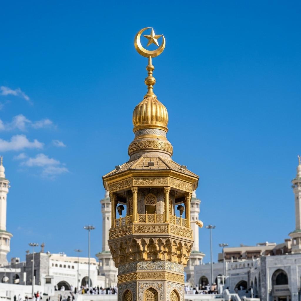 Mosque minaret seen by UK pilgrims on a 5 star Umrah package