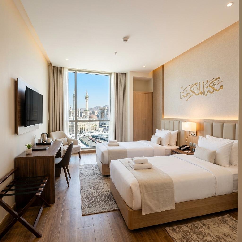 3 star Umrah package hotel accommodation in Makkah for UK pilgrims